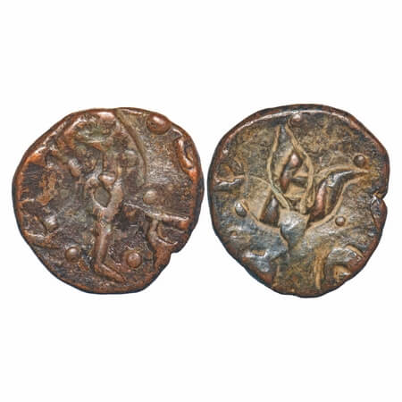Jhabua, Copper Square Paisa, 11.22g, Gopal Singh (VS1897-1952 / 1840-1895 AD, British Prot