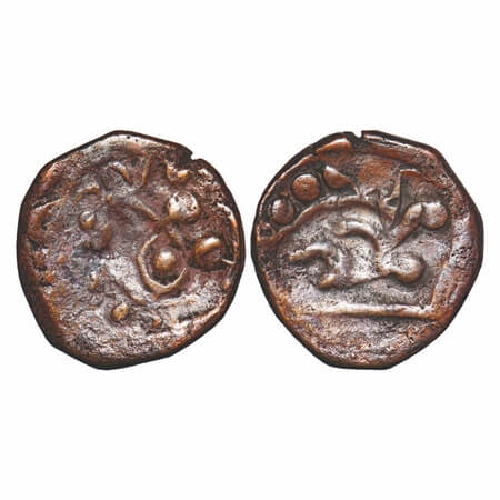 Jhabua, Copper Square Paisa, 9.57g, Gopal Singh (VS1897-1952 / 1840-1895 AD, British Prote