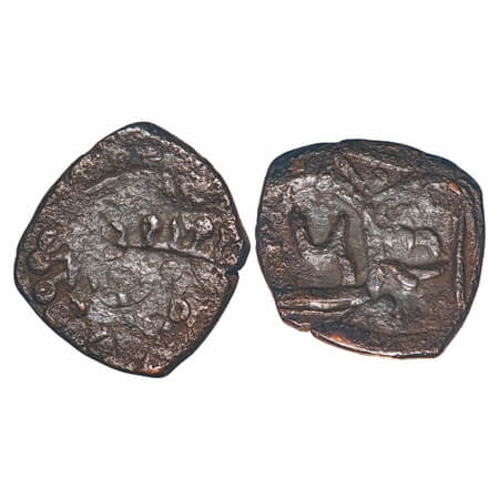 Jhabua, Copper Square Paisa, 8.97g, Gopal Singh (VS1897-1952 / 1840-1895 AD, British Prote