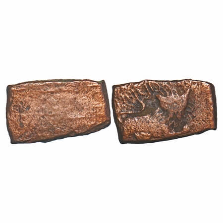 Lunawada, Copper rectangle ½ Paisa, 3.49g, Vakhat Singhji (VS 1924-1986/ 1867-1929AD), Lio