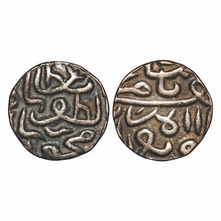 Gujarat Sultanant, Silver 1/8 Tanka, 0.83g, Nasir Al Din Mahmud III (AH 944-961/1537-1553 