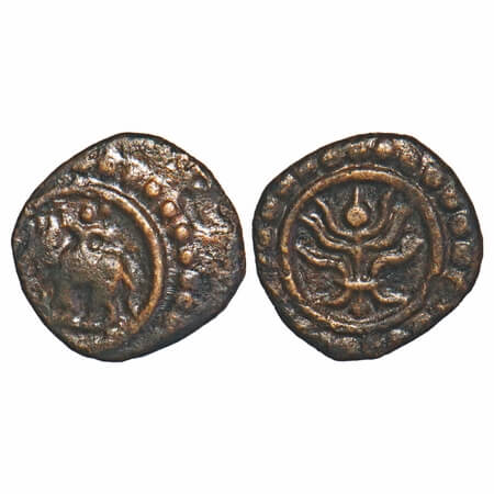 Travancore, Copper Thira Kasu, 0.90g, Karthika Thirunal Rama Varma (ME 933-973/1758-1798 A