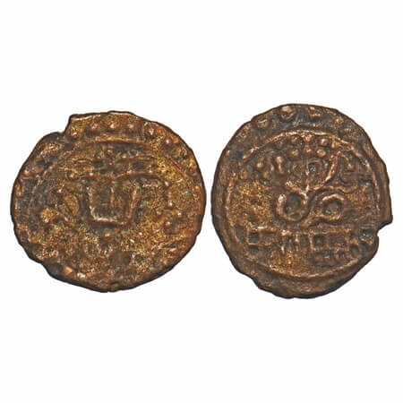 Travancore State, Copper Kasu, 0.54g Rani Parvathi Bai (ME 990-1004 / 1815-1829 AD), Obv: 