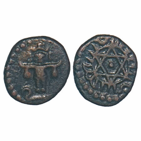 Travancore, Copper 2 Cash, 1.19g, Uthram Thirunal Marthanda Varma (ME 1022-1036/ 1847-1860