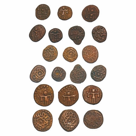 Travancore, Copper Cash (10 Coins), Rama Varma (1860-1880 & 1885-1924 AD issues), Obv: Sre