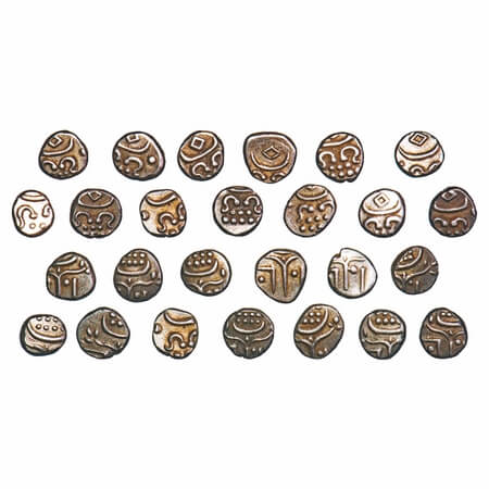 Travancore, Silver Chukram, 0.38g, (13 Coins), Ayilyam Thirunal Rama Varma (AD 1860-1880),