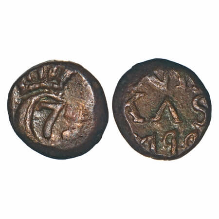 Indo Danish, Copper 4 Cash, 2.47g, Christian VII (1766-1808 AD), 1797, Obv: Crowned C7, Re