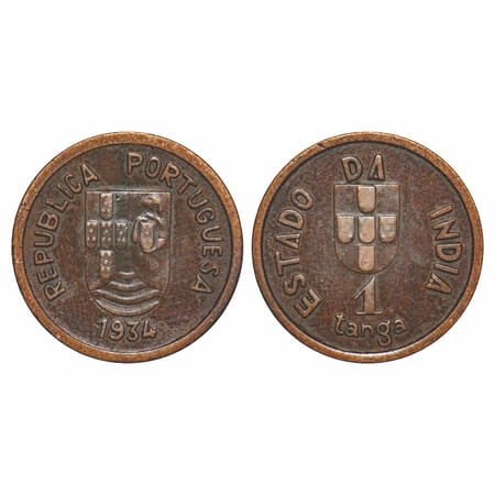 Indo Portuguese, Cu-Ni Tanga, 3.96g, Republic (1910-1961 AD), 1934. A.Gomes (page 605) 01.