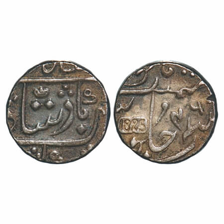 Bombay Presidency, Silver Rupee, 11.66g, Surat Mint, INO Shah Alam II, 46 RY, Crown on obv