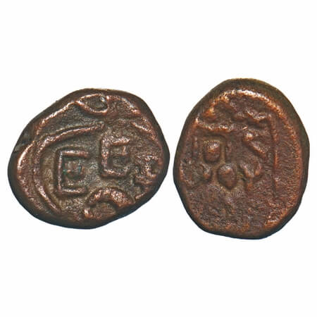 Madras Presidency, Copper Madapollam Cash, 1.68g, (c 1701-1702 AD), Obv: Balemark with Ret