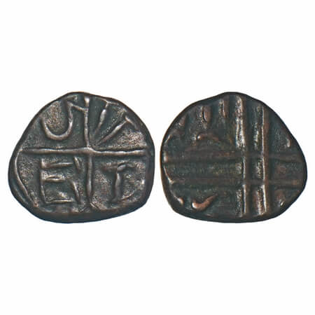Madras Presidency, Copper Cash, 1.14g, (1793 -1798 AD Issue), AH 12xx, (Salem Mint), Obv: 