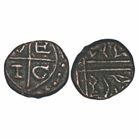 Madras Presidency, Copper Cash, 1.02g, (1793 -1798 AD Issue), (1793 AD), (Salem Mint), Obv