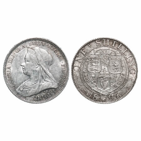 Great Britain, Silver Shilling (0.925 silver), 5.63g, Queen Victoria, 1993. KM 780. Toned 