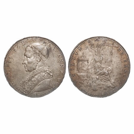 Papal States - Vatican, Silver Scudo (0.9170 silver), 26.47g, Leo XII, 1825 R, Obv: Bust l