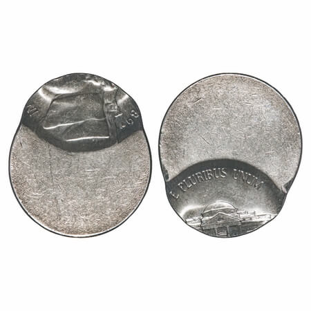 USA, Cu-Ni, 5 Cents, 1989, error off center struck (broad), KM A192 type. Uncirculated, Sc