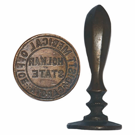 Indore State, Brass Seal, 42.38g, Official seal very rare dist medical office, Garoth, was