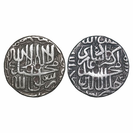 Akbar, Silver Rupee, 11.31g, Bhakkar Mint, AH 985, Kalima type. KM 80.6. About Very Fine, 