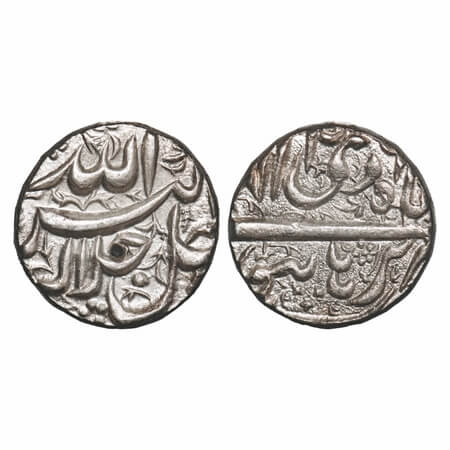 Akbar, Silver Round Rupee, 11.22g, Burhanpur Mint, Ilahi type, Month 'Di', with complete m
