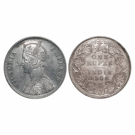 Victoria Empress, Silver, Rupee, 1900, Calcutta Mint, C3/I(i), 'C' incused. F. Prid 138. G