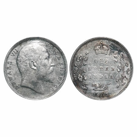 Edward VII, Silver, Rupee, 1903, Bombay Mint, 'B' raised and no dot, Scratch marks on Obv 