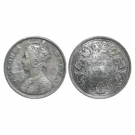 Victoria Queen, Silver, Rupee, 1862, Bombay Mint, B/II/1/0. F. Prid 69. GK 286. Uncirculat