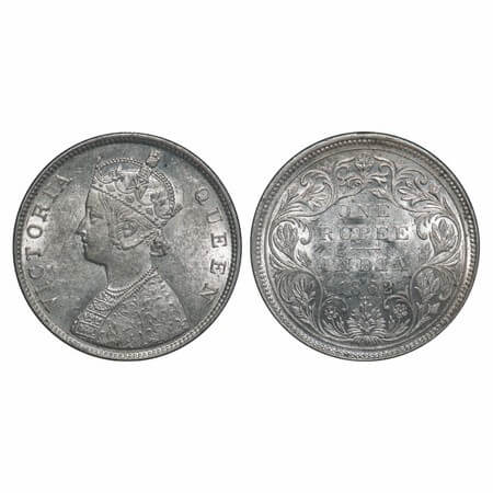 Victoria Queen, Silver, Rupee, 1862, Bombay Mint, B/II/0/3, Three dots arranged are in a s