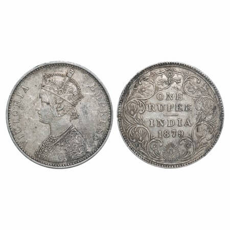 Victoria Empress, Silver, Rupee, 1879, Bombay Mint, A3/II(iii), No dot. F. Prid Unlisted. 