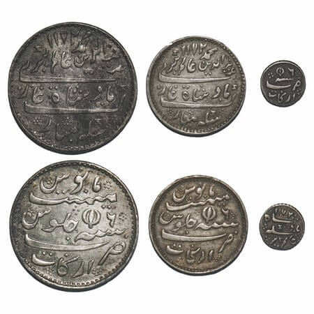 Madras Presidency, Silver Rupee, 1/2 & 1/16 Rupee (3 Coins), (1817-1835 AD Issue), closed 