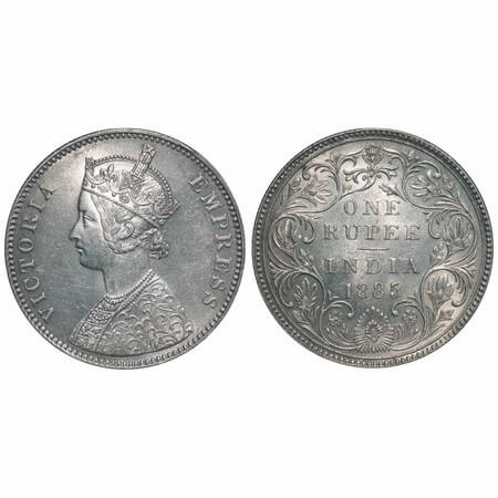Victoria Empress, Silver, Rupee, 1885, Bombay Mint, A3/II(i), 'B' raised, top stroke of nu