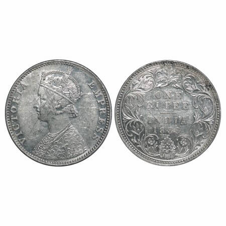 Victoria Empress, Silver, Rupee, 1889, Bombay Mint, C2/I, 'B' raised. F. Prid 176. GK 561.