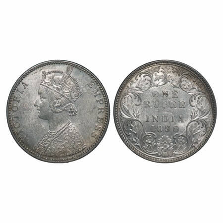 Victoria Empress, Silver, Rupee, 1890, Bombay Mint, C2/I, 'B' incused. F. Prid 178. GK 566