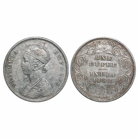 Victoria Empress, Silver, Rupee, 1892, Bombay Mint, C2(i)/I, 'B' incused. F. Prid Unlisted