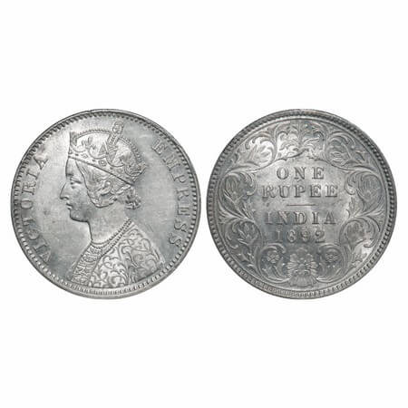 Victoria Empress, Silver, Rupee, 1892, Calcutta Mint, C3/I, 'C' incused. F. Prid 133. GK 5