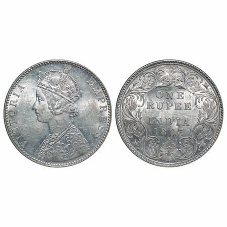 Victoria Empress, Silver, Rupee, 1893, Bombay Mint, C2/I(ii), 'B' incused. F. Prid 182. GK