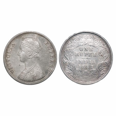 Victoria Empress, Silver, Rupee, 1897, Calcutta Mint, C3/I(i), 'C' incused. F. Prid 136. G