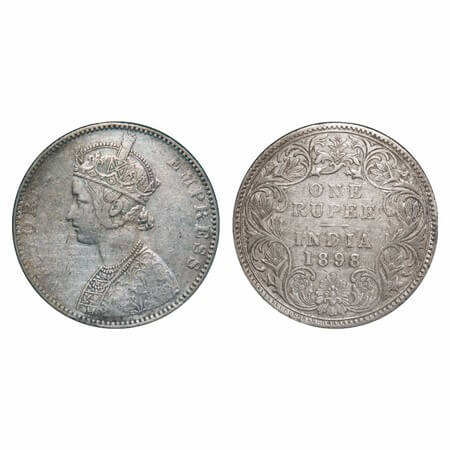Victoria Empress, Silver, Rupee, 1898, Bombay Mint, C2/I(ii), 'B' incused, Traces of numer
