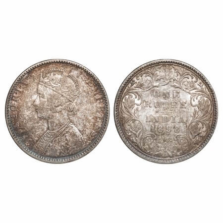 Victoria Empress, Silver, Rupee, 1898, Bombay Mint, C2/I(ii), 'B' incused. F. Prid 184. GK