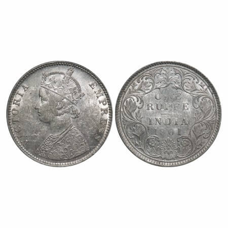 Victoria Empress, Silver, Rupee, 1901, Bombay Mint, C2(ii)/I, 'B' incused, Broken 'P' in R