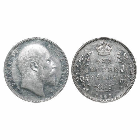 Edward VII, Silver, Rupee, 1903, Bombay Mint, 'B' incused and dot. F. Prid 199. GK 926. Un