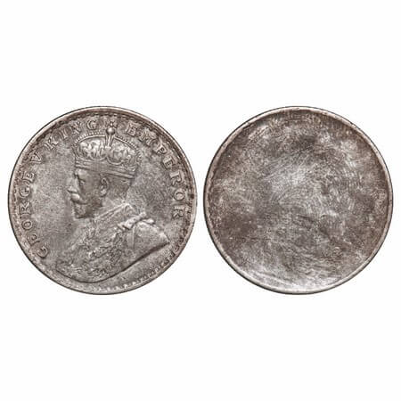 George V, Silver, Rupee, Error Obverse Lakhi. Extremely Fine+, Toned. Very Rare.
