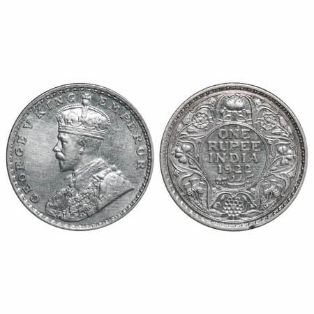 George V, Silver, Rupee, 1922, Bombay Mint, Dot, Elephant. F. Prid 228. GK 1044. Extremely