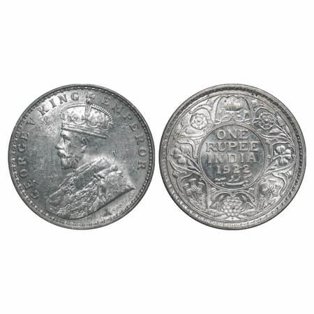 George V, Silver, Rupee, 1922, Bombay Mint, Dot, Elephant. F. Prid 228. GK 1044. Brilliant