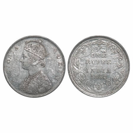 Victoria Queen, Silver, Rupee, 1862, Bombay Mint, D/II/0/0, Large numerals of year date 18