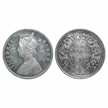 Victoria Queen, Silver, Rupee, 1862, Bombay Mint, A/II/0/5, Broken 'D' in India, w/o initi