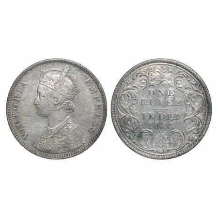 Victoria Empress, Silver, Rupee, 1883, Bombay Mint, A3/I, Dot. F. Prid 162. GK 478. Extrem