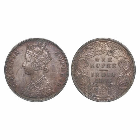 Victoria Empress, Silver, Rupee, 1883, Bombay Mint, A3/I, 'B' raised. F. Prid 164. GK 483.