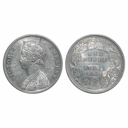 Victoria Empress, Silver, Rupee, 1886, Calcutta Mint, C2(i)/I(i), 'C' incused. F. Prid Unl