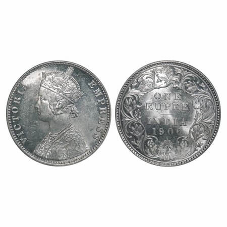 Victoria Empress, Silver, Rupee, 1900, Bombay Mint, A3(i)/I(ii), 'B' incused. F. Prid 186.