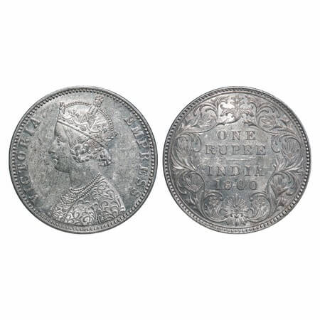 Victoria Empress, Silver, Rupee, 1900, Bombay Mint, A3(i)/I(ii), 'B' incused. F. Prid 186.