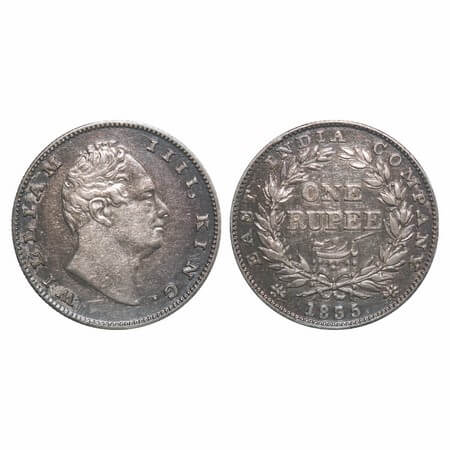 William IV, Silver, Rupee, 1835, Bombay Mint, B/II(ii), No initials, Rev aligned, Medium t